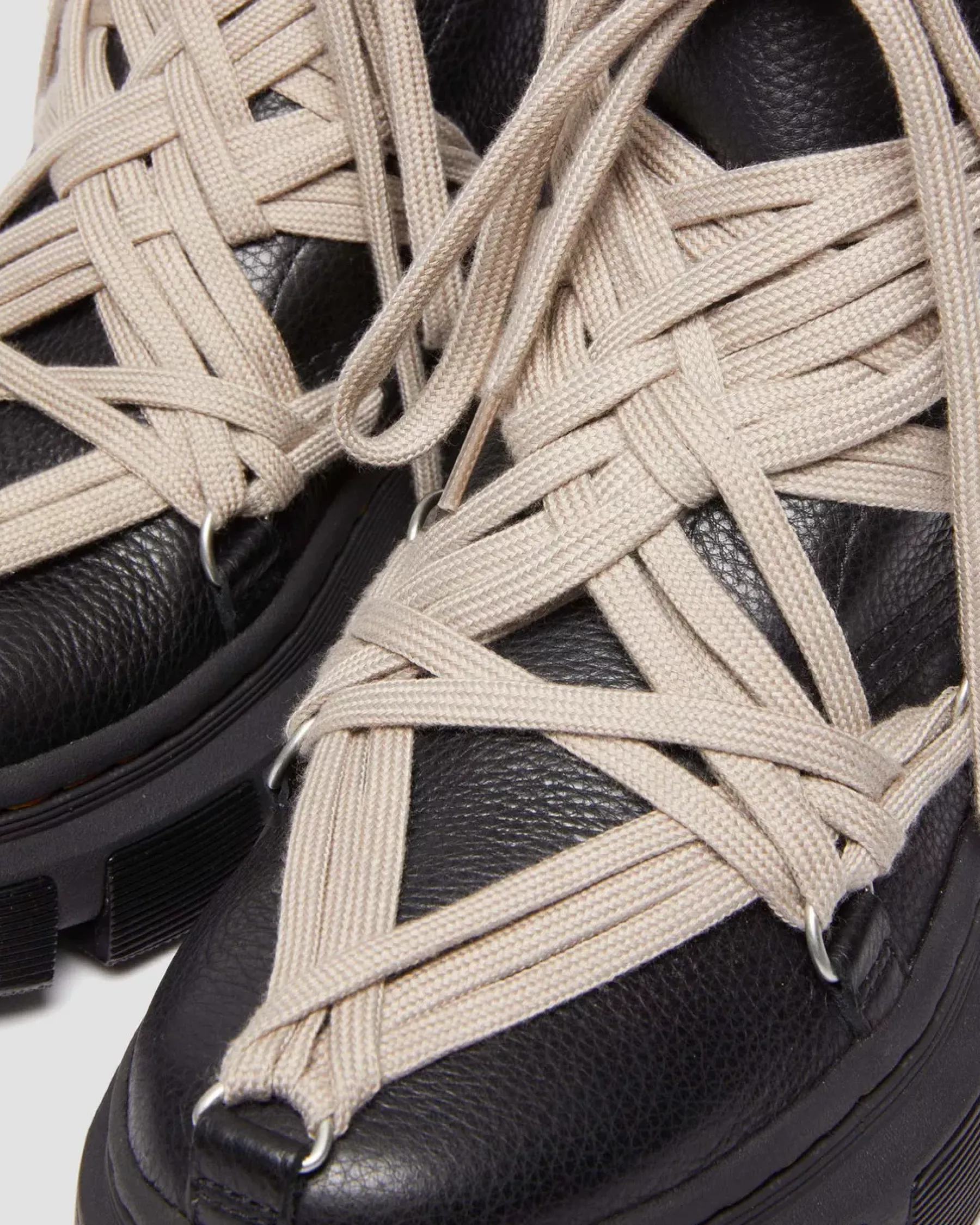 Ankle Boots|Boots>Dr. Martens 1460 Rick Owens DMXL Megalace Leather Lace Up Boots Black — Lunar