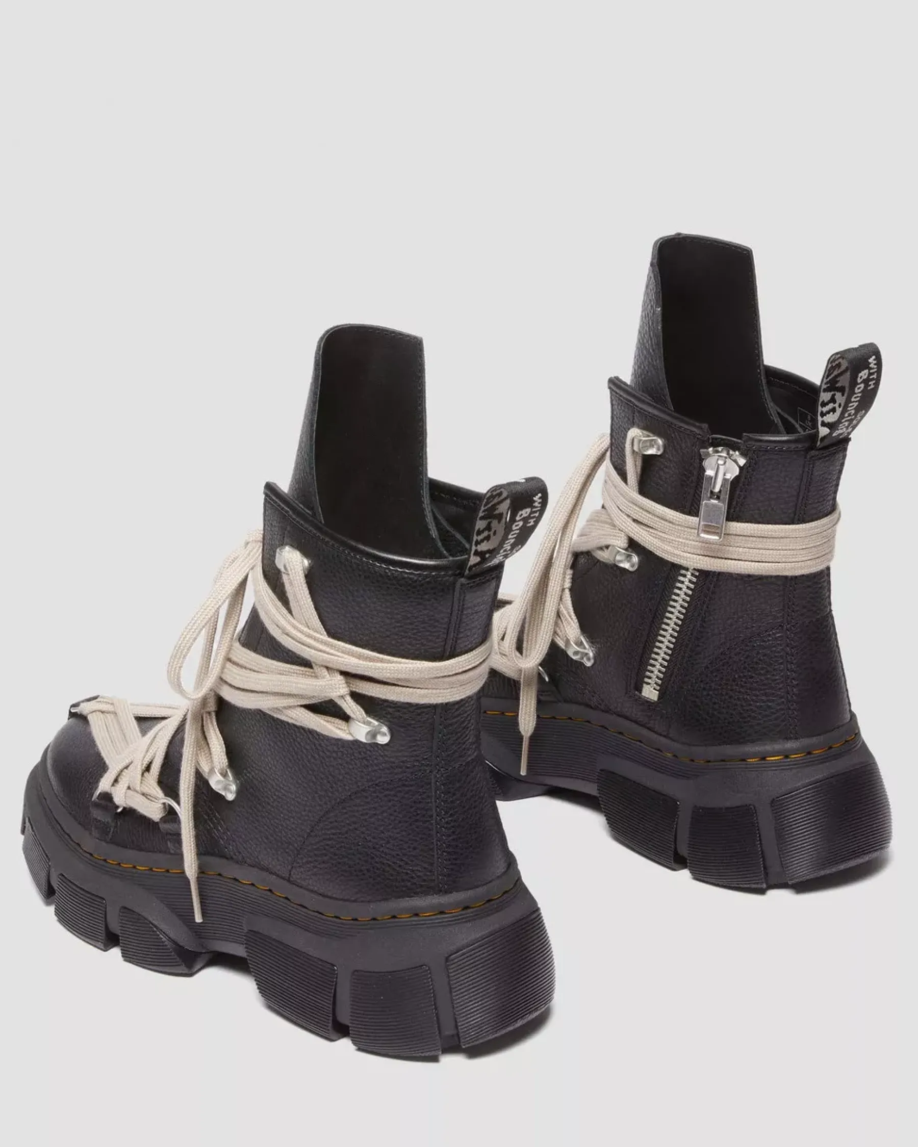 Ankle Boots|Boots>Dr. Martens 1460 Rick Owens DMXL Megalace Leather Lace Up Boots Black — Lunar
