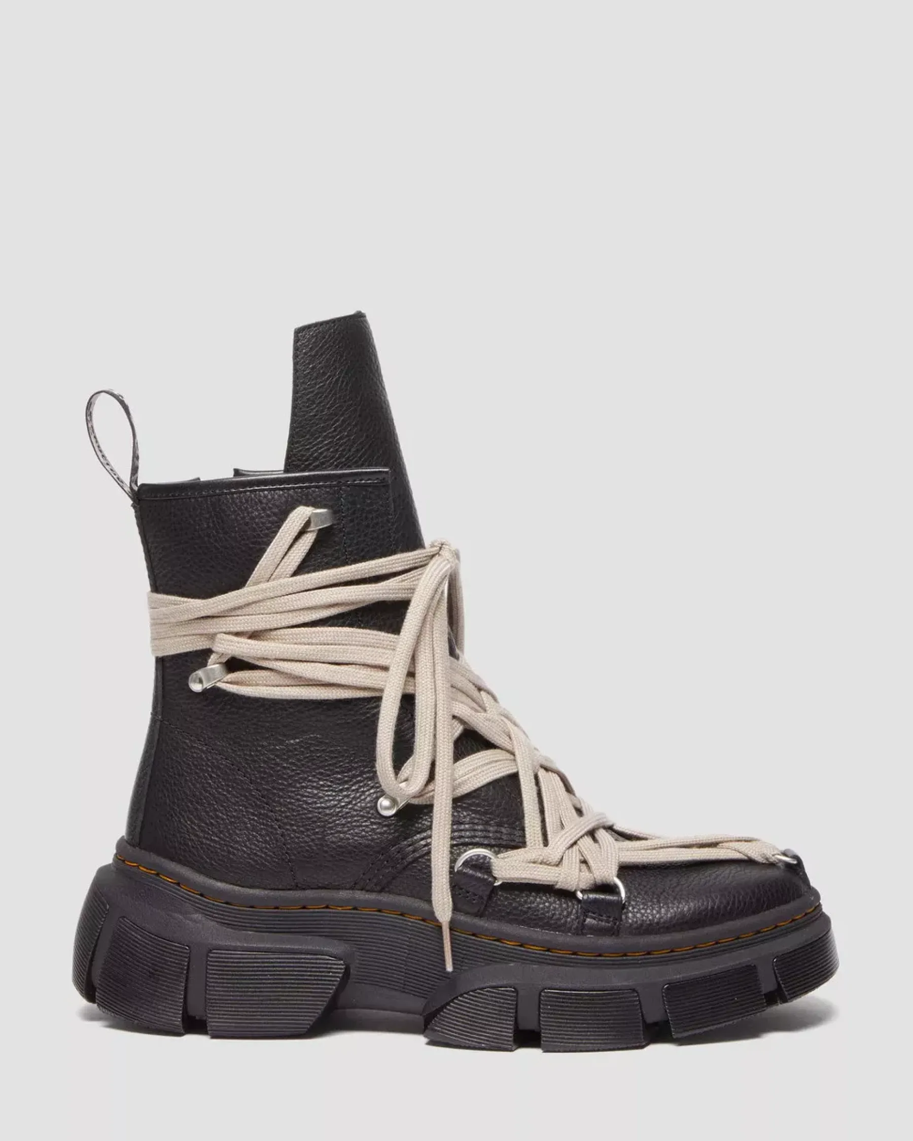 Ankle Boots|Boots>Dr. Martens 1460 Rick Owens DMXL Megalace Leather Lace Up Boots Black — Lunar