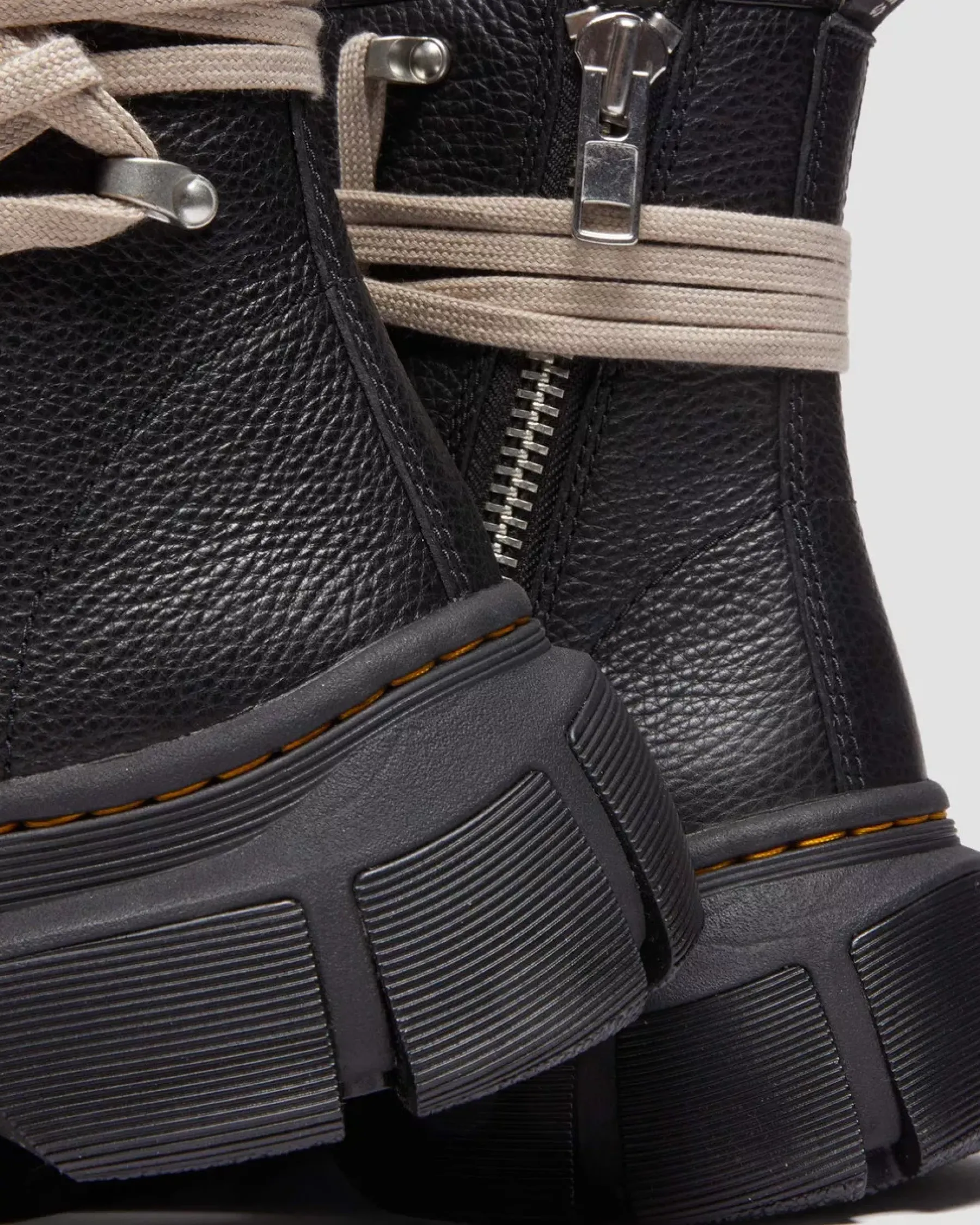Ankle Boots|Boots>Dr. Martens 1460 Rick Owens DMXL Megalace Leather Lace Up Boots Black — Lunar