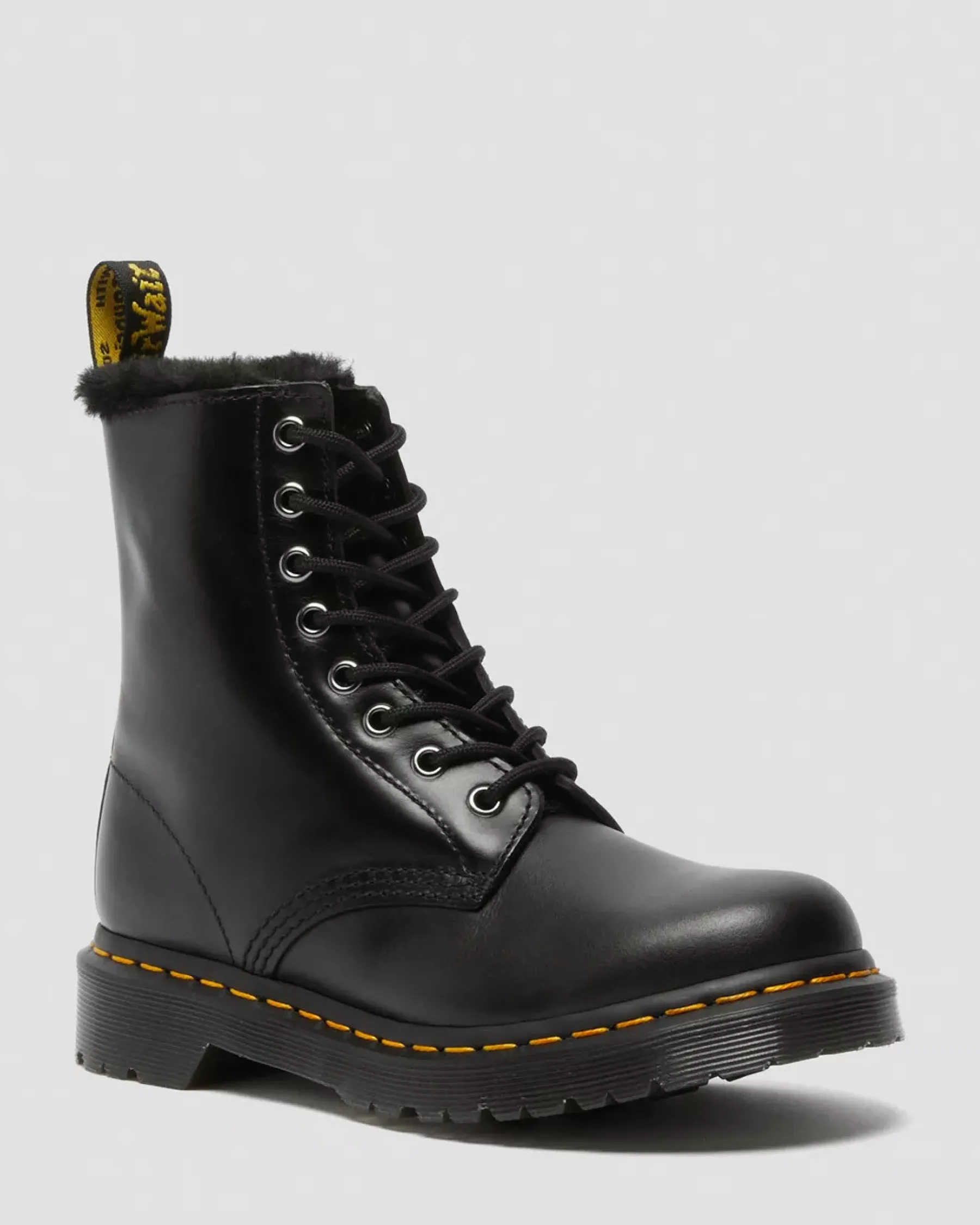 Sale|Originals>Dr. Martens 1460 Serena Faux Fur Lined Lace Up Boots Dark Grey — Atlas