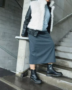 Sale|Originals>Dr. Martens 1460 Serena Faux Fur Lined Lace Up Boots Dark Grey — Atlas