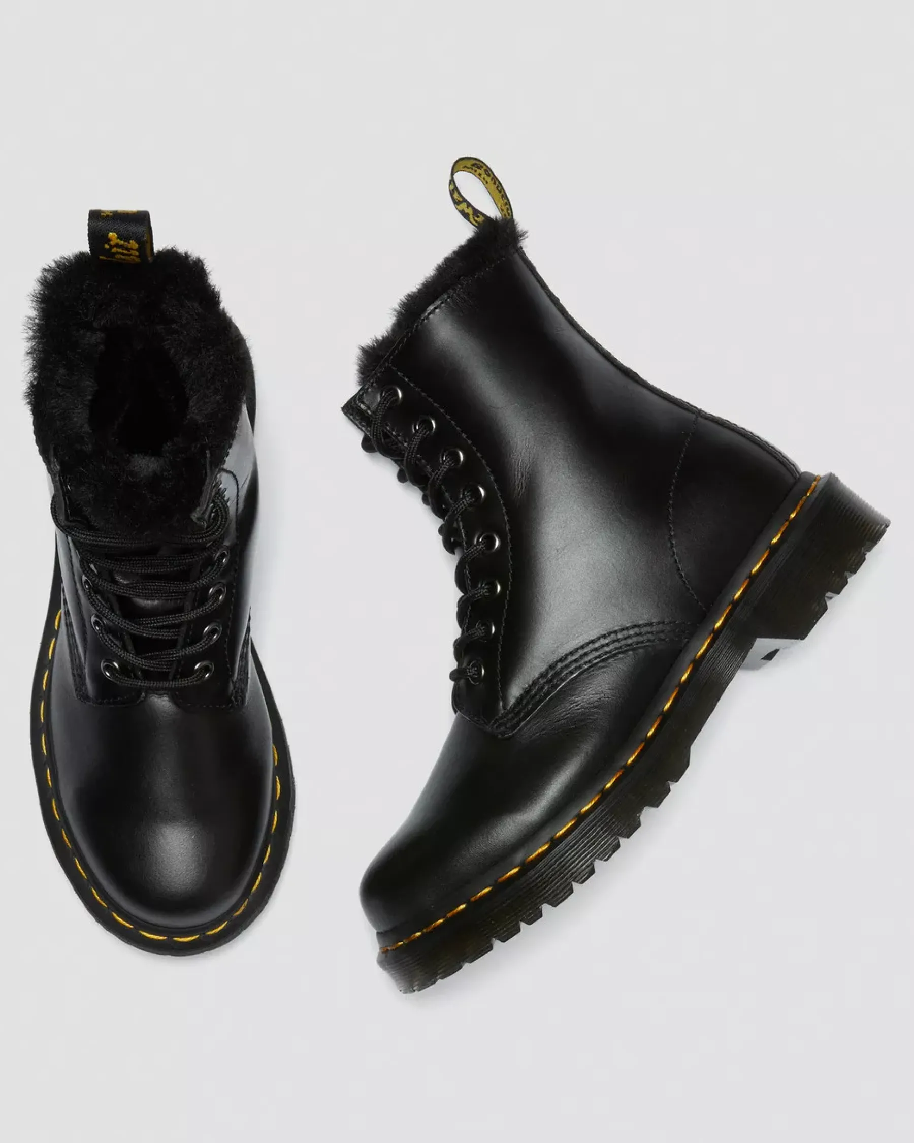 Sale|Originals>Dr. Martens 1460 Serena Faux Fur Lined Lace Up Boots Dark Grey — Atlas