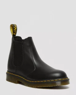 Bestsellers|Ankle Boots>Dr. Martens 2976 Slip Resistant Leather Chelsea Boots Black — Industrial Full Grain