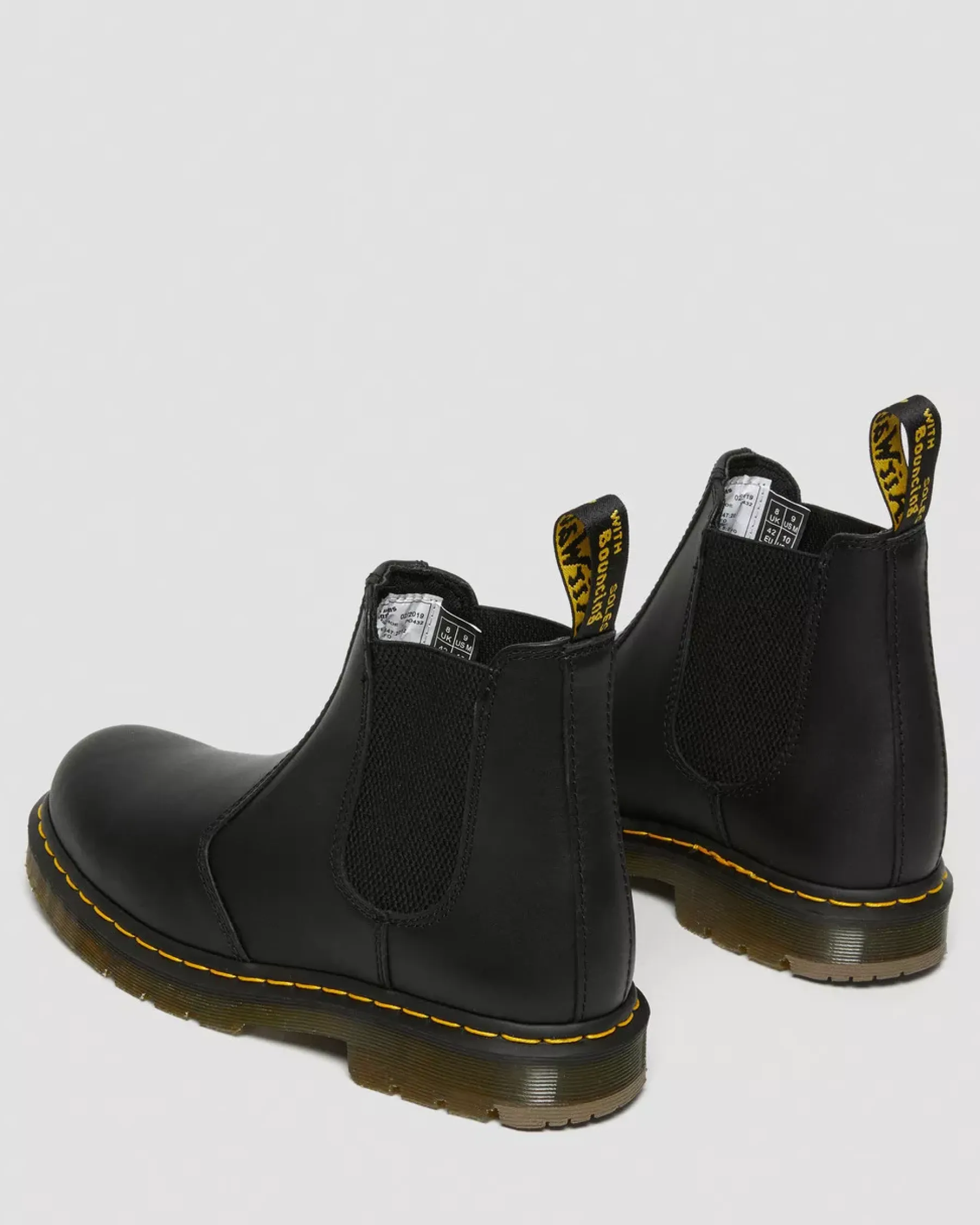 Bestsellers|Ankle Boots>Dr. Martens 2976 Slip Resistant Leather Chelsea Boots Black — Industrial Full Grain