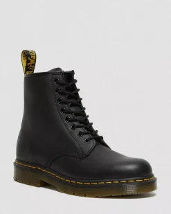 Bestsellers|Ankle Boots>Dr. Martens 1460 Slip Resistant Leather Lace Up Boots Black — Industrial Full Grain