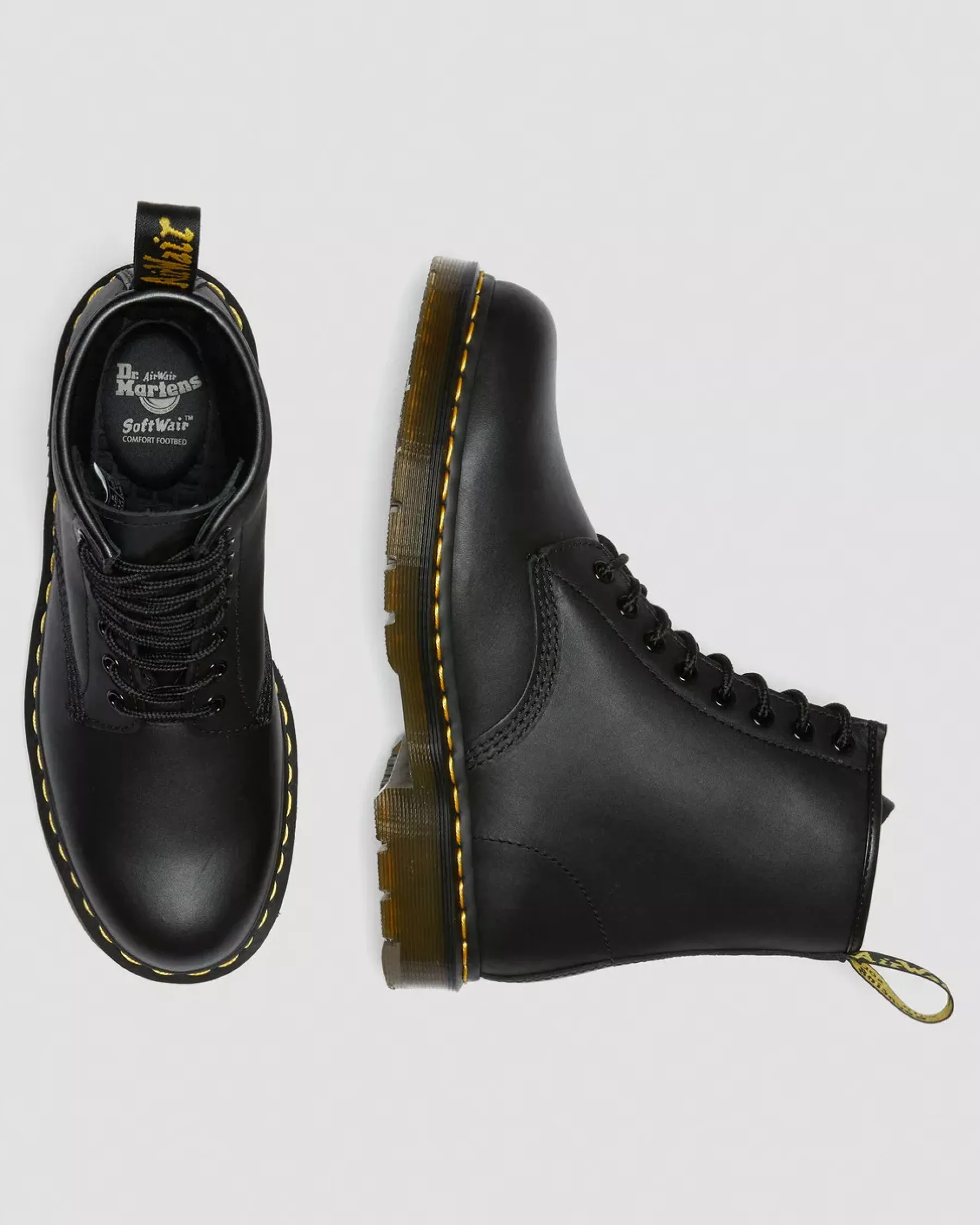 Bestsellers|Ankle Boots>Dr. Martens 1460 Slip Resistant Leather Lace Up Boots Black — Industrial Full Grain