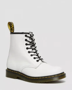 Originals|Ankle Boots>Dr. Martens 1460 Smooth Leather Lace Up Boots White — Smooth Leather