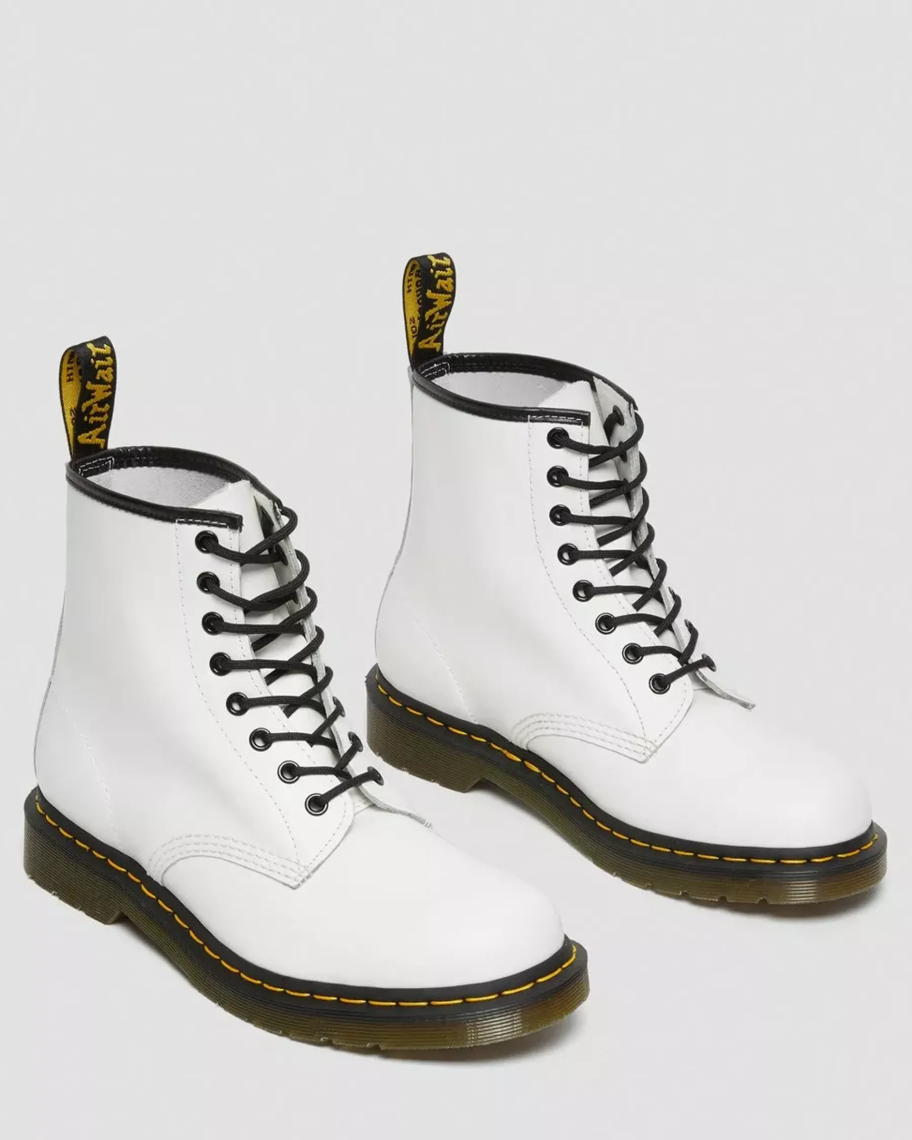 Originals|Ankle Boots>Dr. Martens 1460 Smooth Leather Lace Up Boots White — Smooth Leather