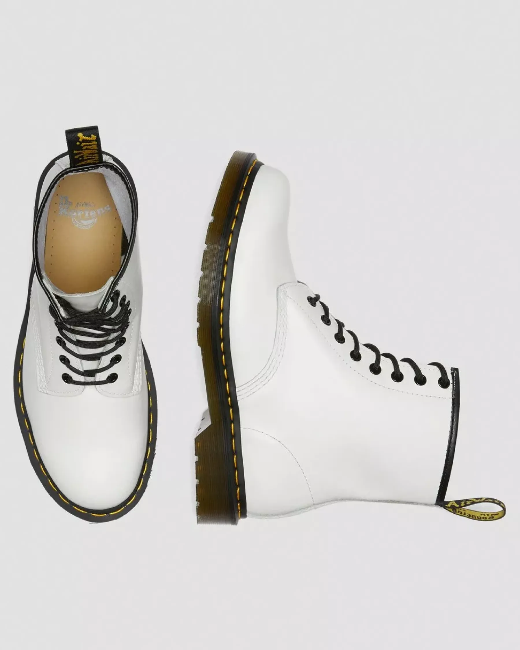 Originals|Ankle Boots>Dr. Martens 1460 Smooth Leather Lace Up Boots White — Smooth Leather