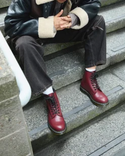 Originals|Bestsellers>Dr. Martens 1460 Smooth Leather Lace Up Boots Cherry Red — Smooth Leather
