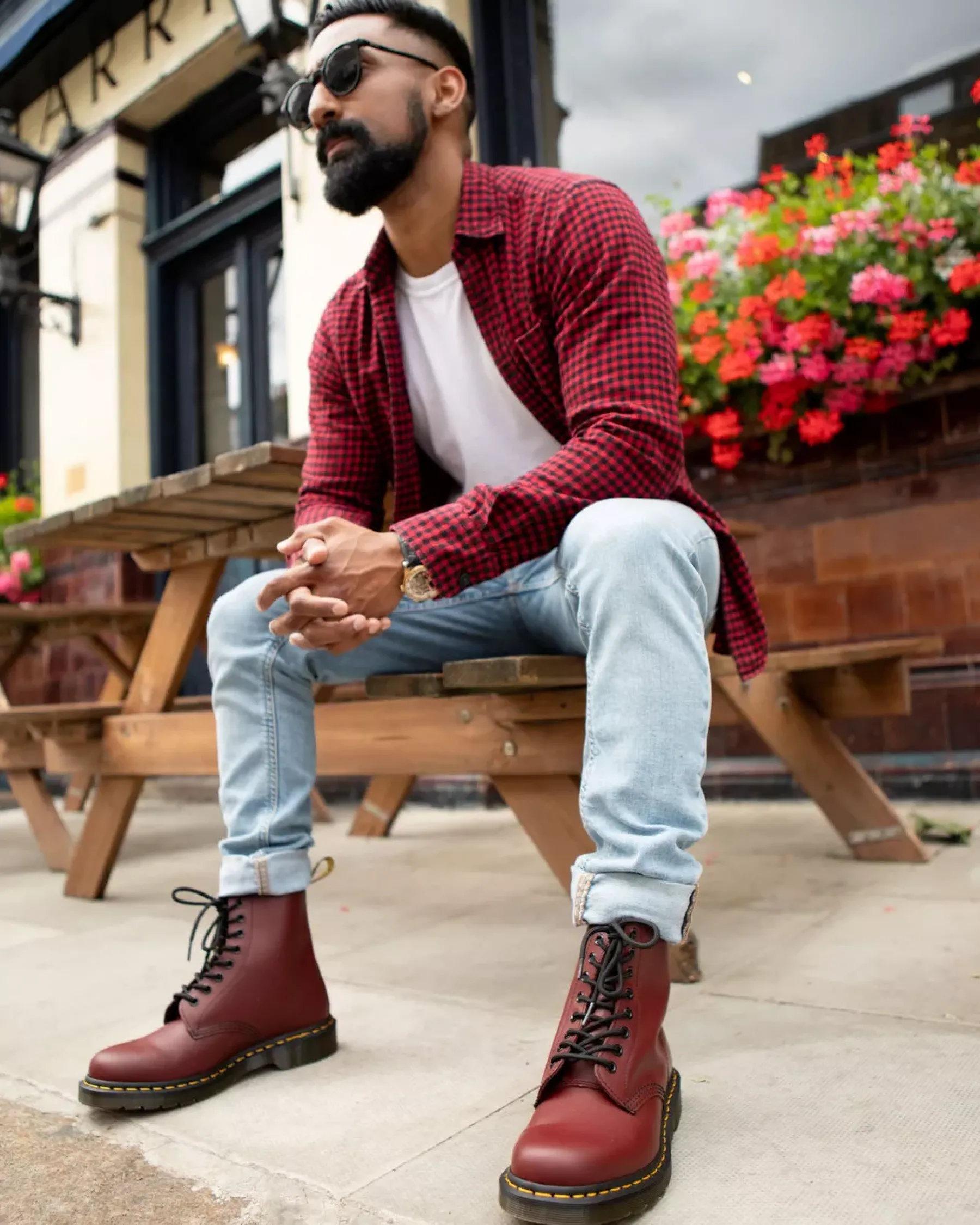 Originals|Bestsellers>Dr. Martens 1460 Smooth Leather Lace Up Boots Cherry Red — Smooth Leather