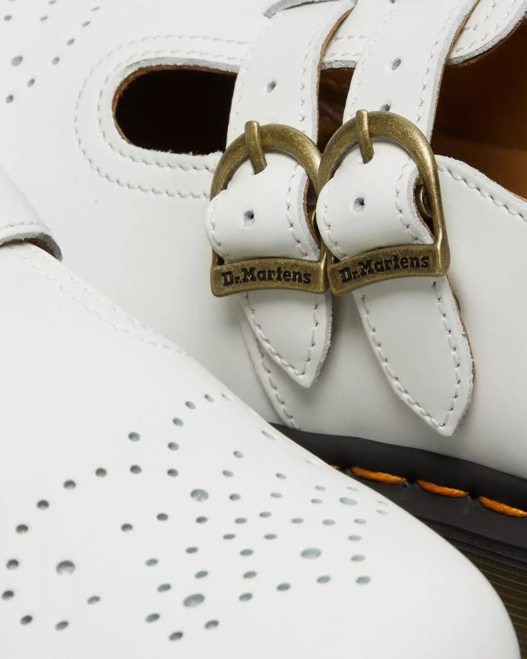 Sale|Originals>Dr. Martens 8065 Smooth Leather Mary Jane Shoes White — Smooth Leather