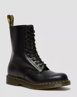 Originals|Ankle Boots>Dr. Martens 1490 Smooth Leather Mid Calf Boots Black — Smooth Leather