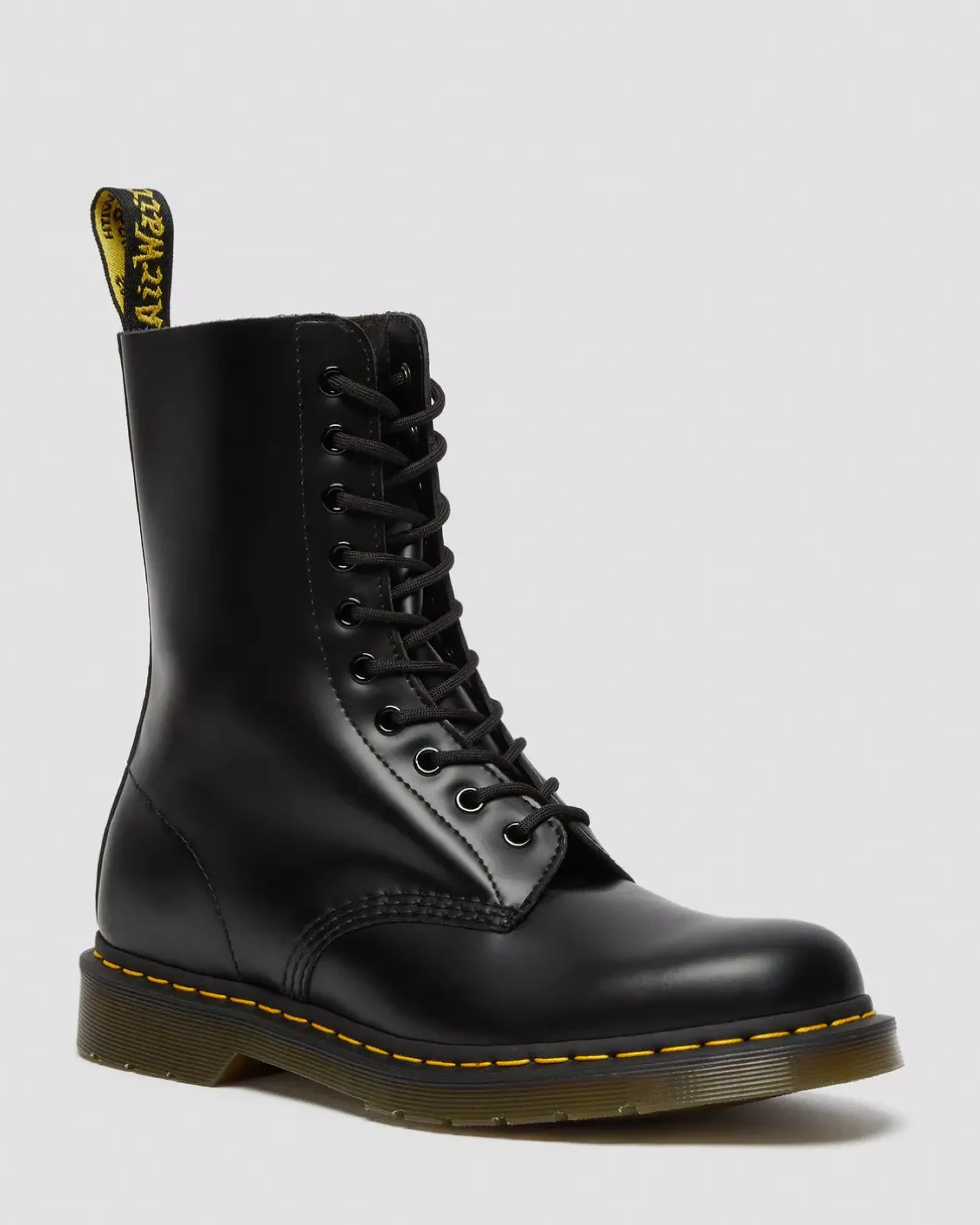 Originals|Ankle Boots>Dr. Martens 1490 Smooth Leather Mid Calf Boots Black — Smooth Leather