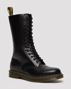 Originals|Boots>Dr. Martens 1914 Smooth Leather Tall Boots Black — Smooth Leather
