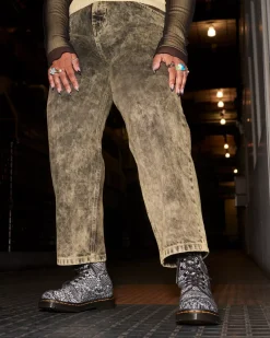 Sale>Dr. Martens 1460 Snake Print Leather Lace Up Boots Grey — Classic Boa Print