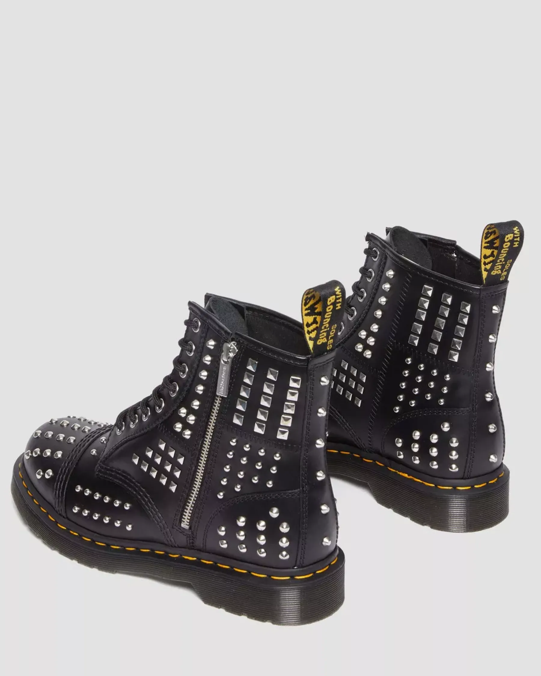 Originals|Ankle Boots>Dr. Martens 1460 Studded Zip Atlas Leather Lace Up Boots Black — Atlas