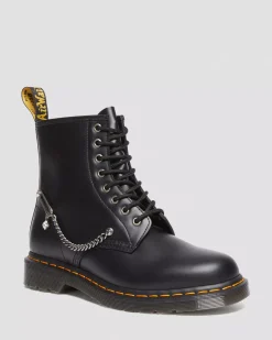 Sale|Sale>Dr. Martens 1460 Swarovski Leather Lace Up Boots Black — Smooth Leather