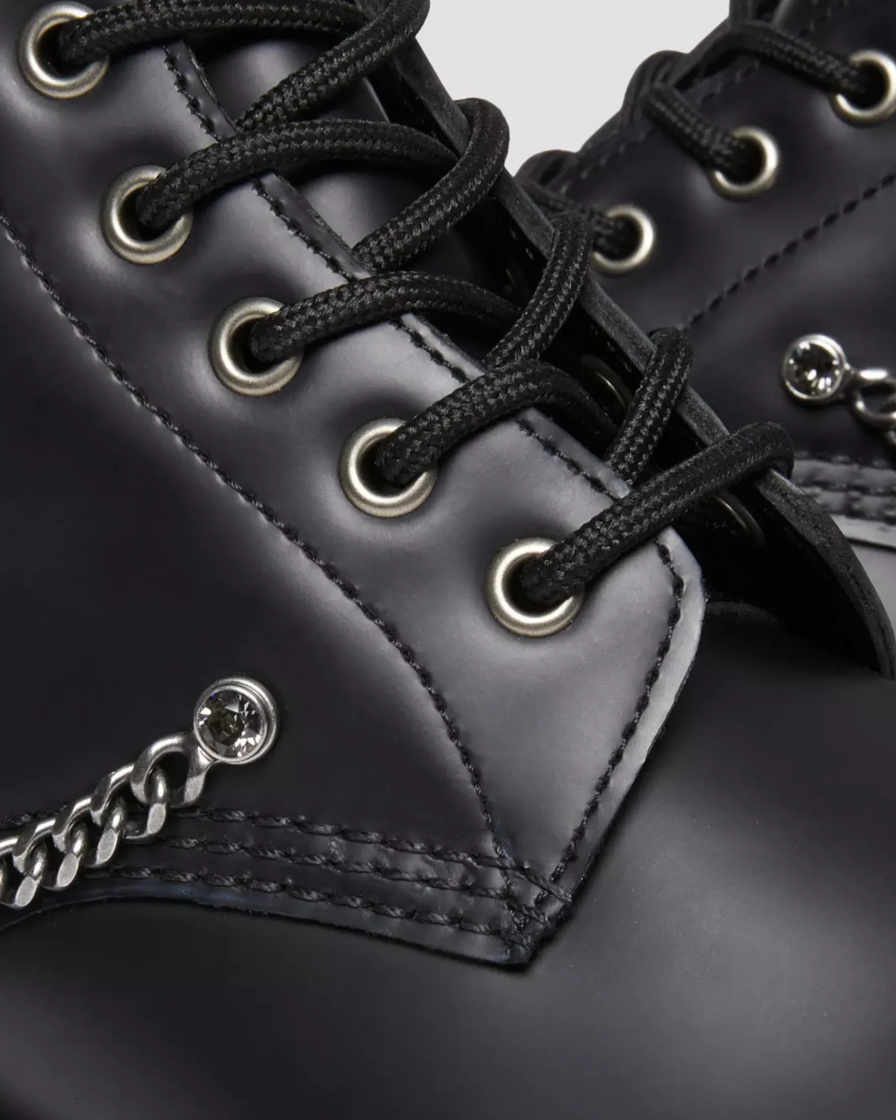 Sale|Sale>Dr. Martens 1460 Swarovski Leather Lace Up Boots Black — Smooth Leather