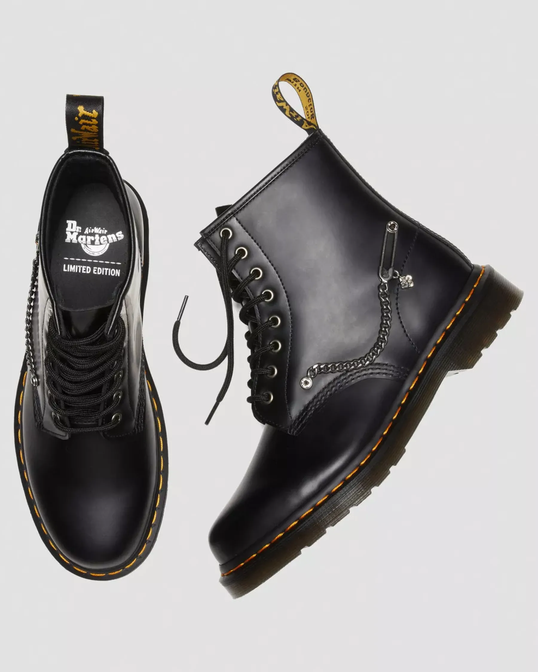 Sale|Sale>Dr. Martens 1460 Swarovski Leather Lace Up Boots Black — Smooth Leather