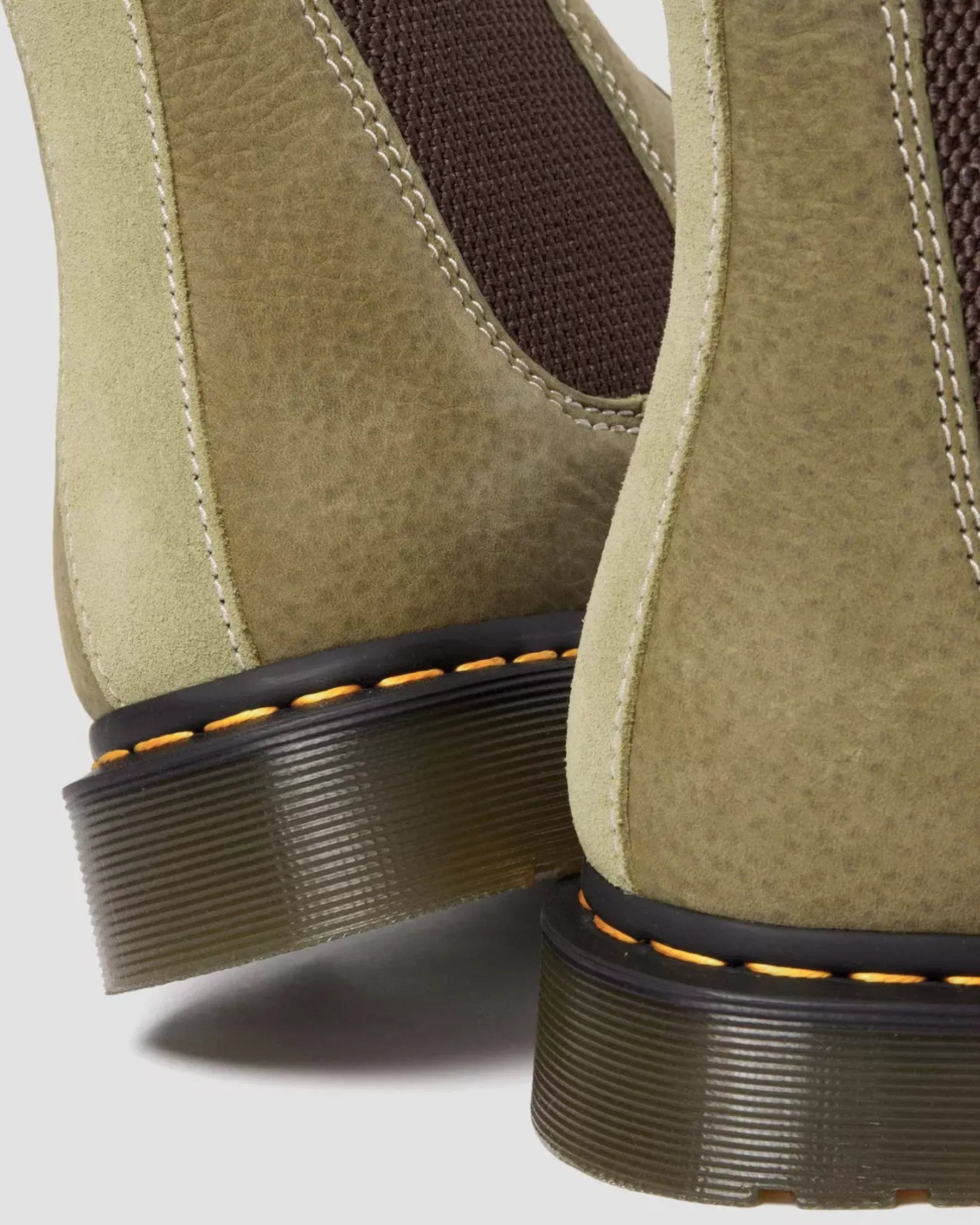 Originals|Boots>Dr. Martens 2976 Tumbled Nubuck Leather Chelsea Boots Muted Olive — Tumbled Nubuck