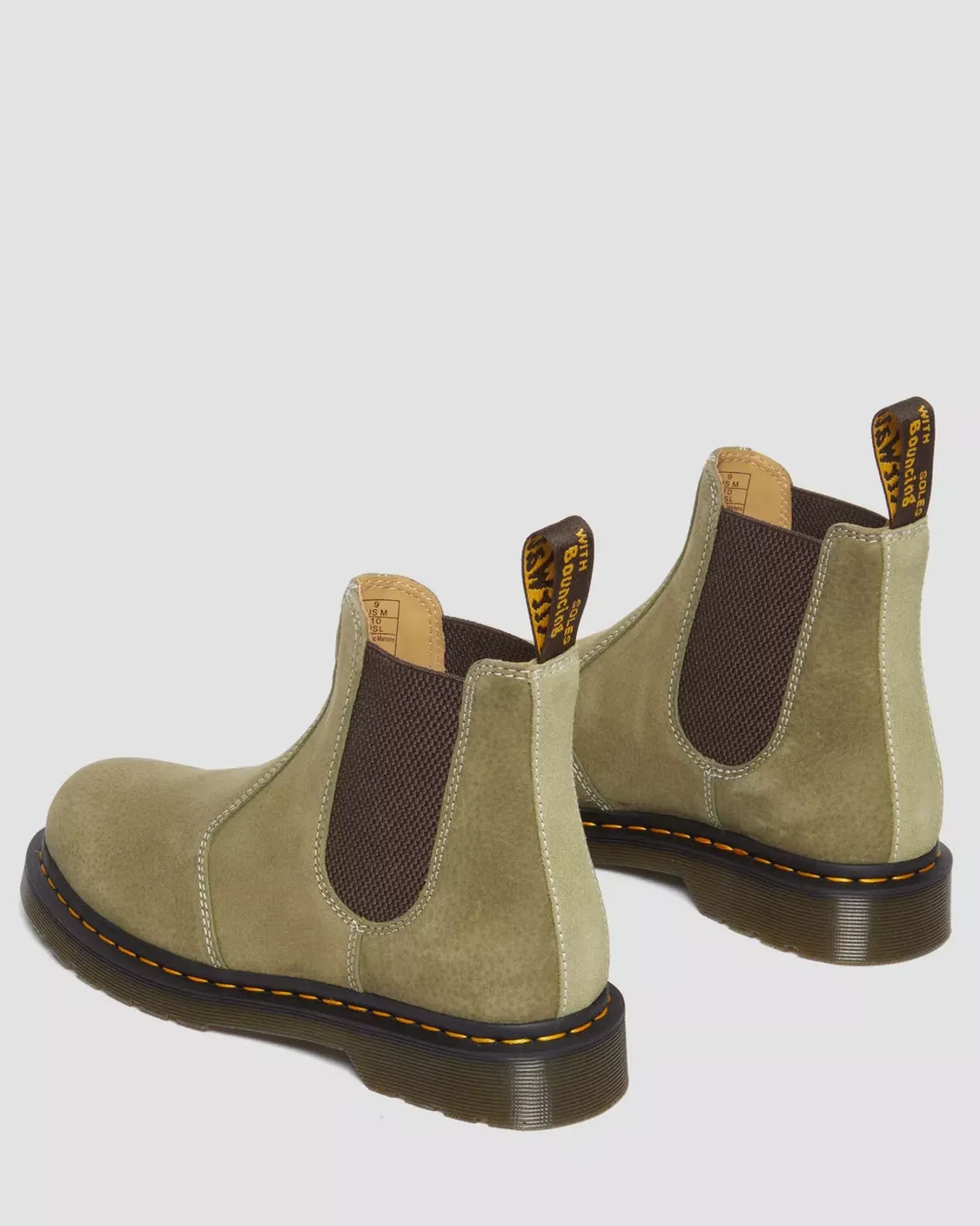 Originals|Boots>Dr. Martens 2976 Tumbled Nubuck Leather Chelsea Boots Muted Olive — Tumbled Nubuck