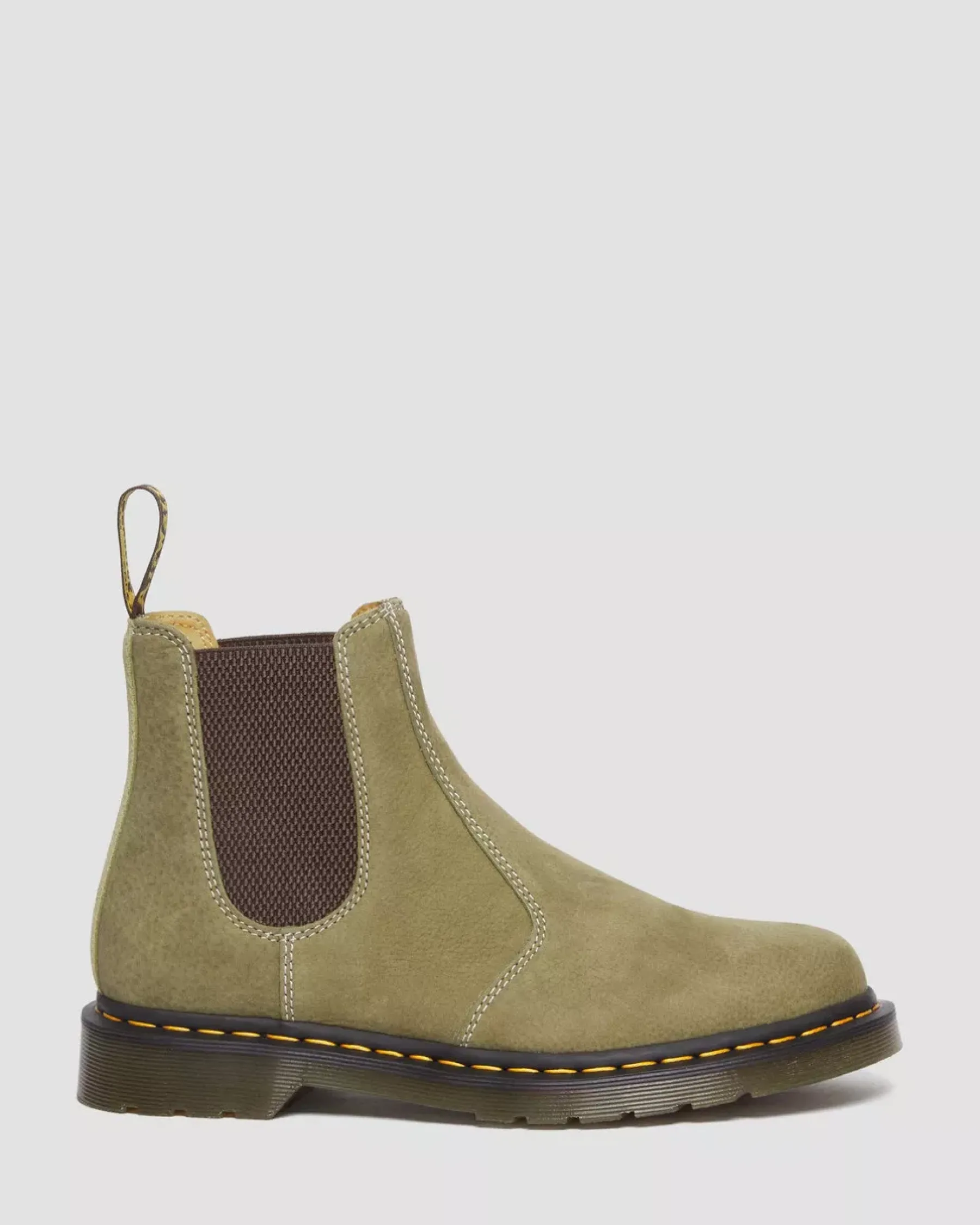 Originals|Boots>Dr. Martens 2976 Tumbled Nubuck Leather Chelsea Boots Muted Olive — Tumbled Nubuck