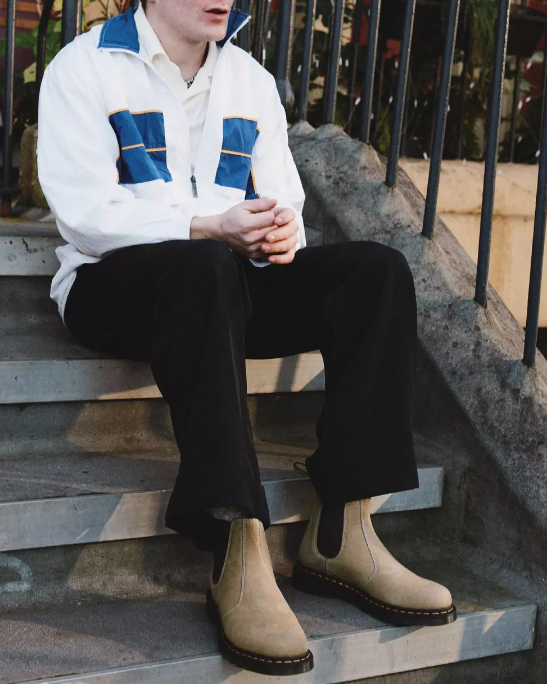 Originals|Boots>Dr. Martens 2976 Tumbled Nubuck Leather Chelsea Boots Savannah Tan — Tumbled Nubuck