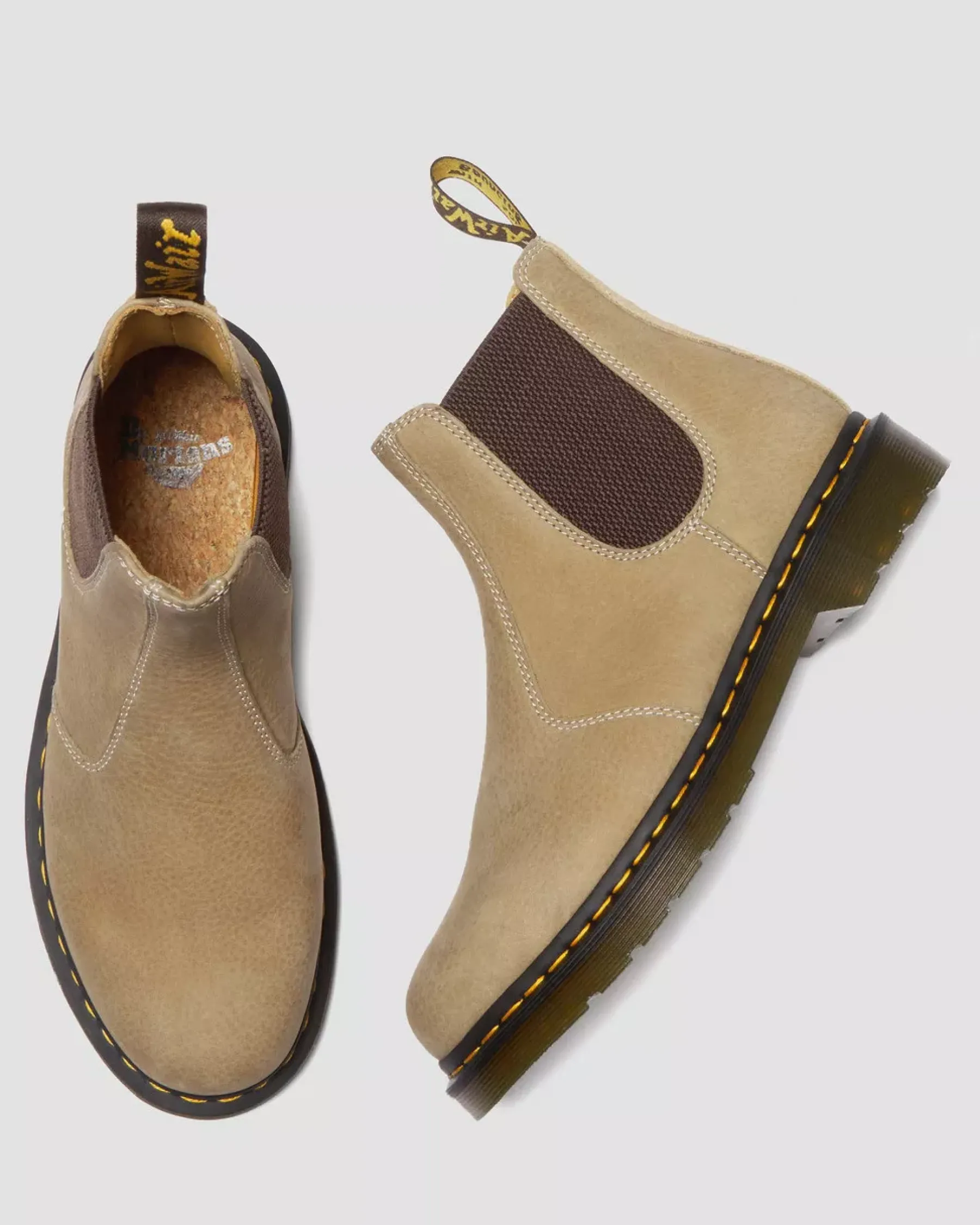 Originals|Boots>Dr. Martens 2976 Tumbled Nubuck Leather Chelsea Boots Savannah Tan — Tumbled Nubuck