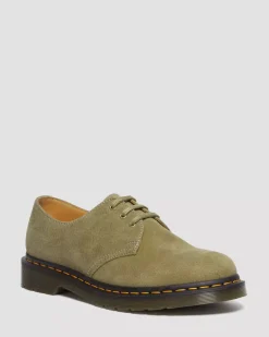 Originals|Shoes>Dr. Martens 1461 Tumbled Nubuck Leather Oxford Shoes Muted Olive — Tumbled Nubuck