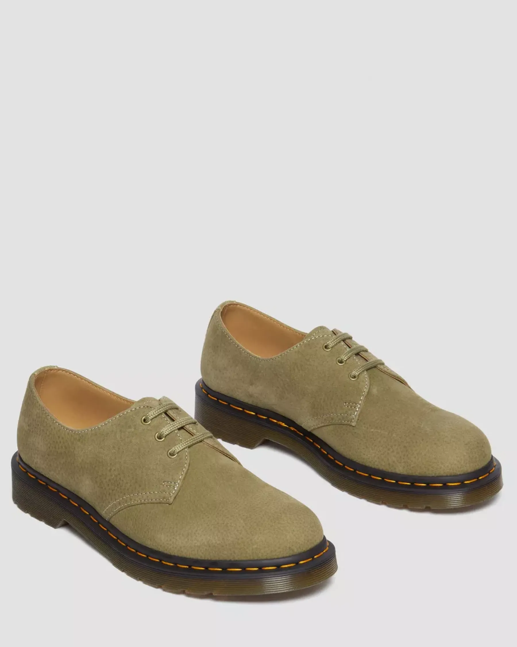 Originals|Shoes>Dr. Martens 1461 Tumbled Nubuck Leather Oxford Shoes Muted Olive — Tumbled Nubuck