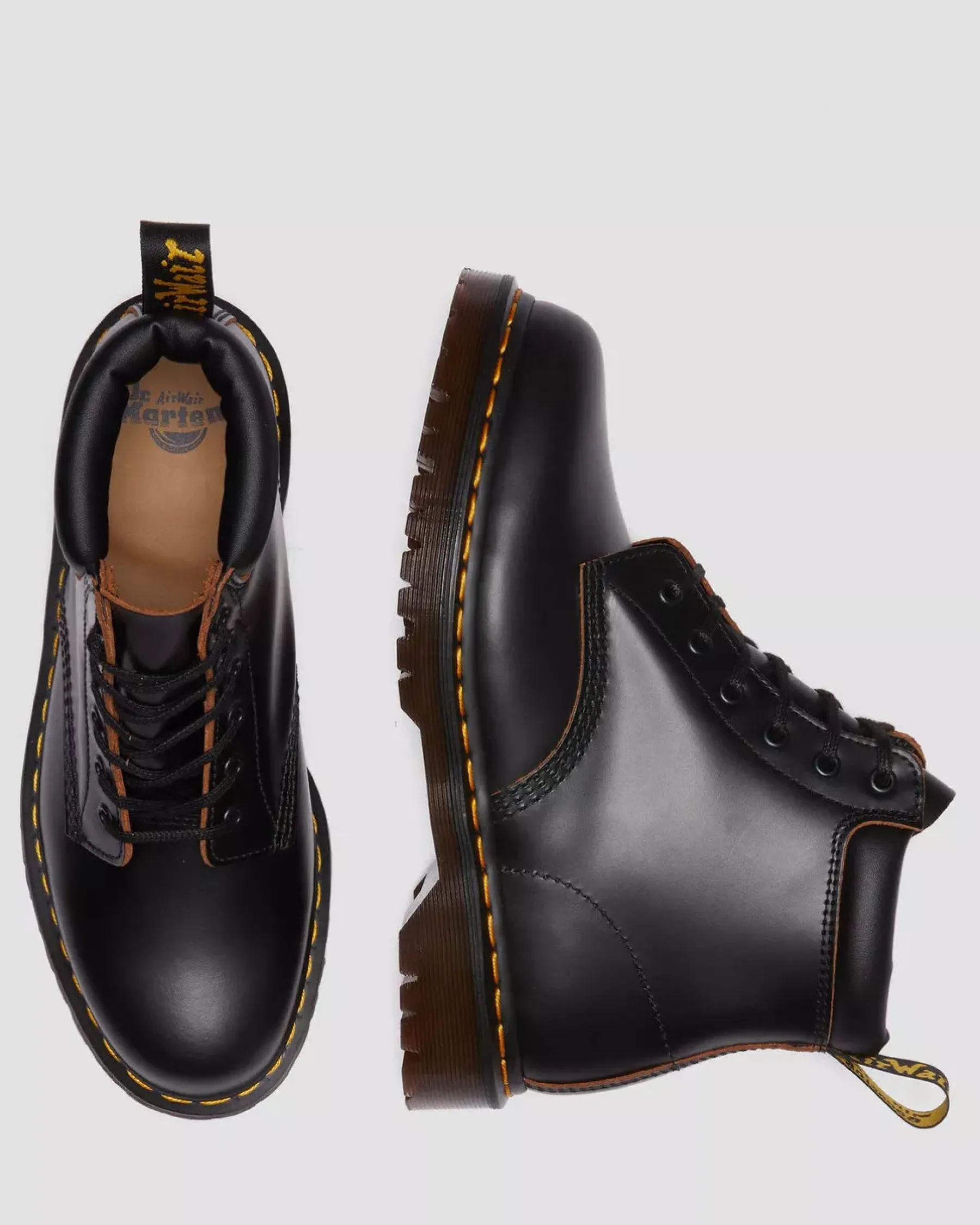 Originals|Ankle Boots>Dr. Martens 939 Vintage Smooth Leather Lace Up Boots Black — Vintage Smooth