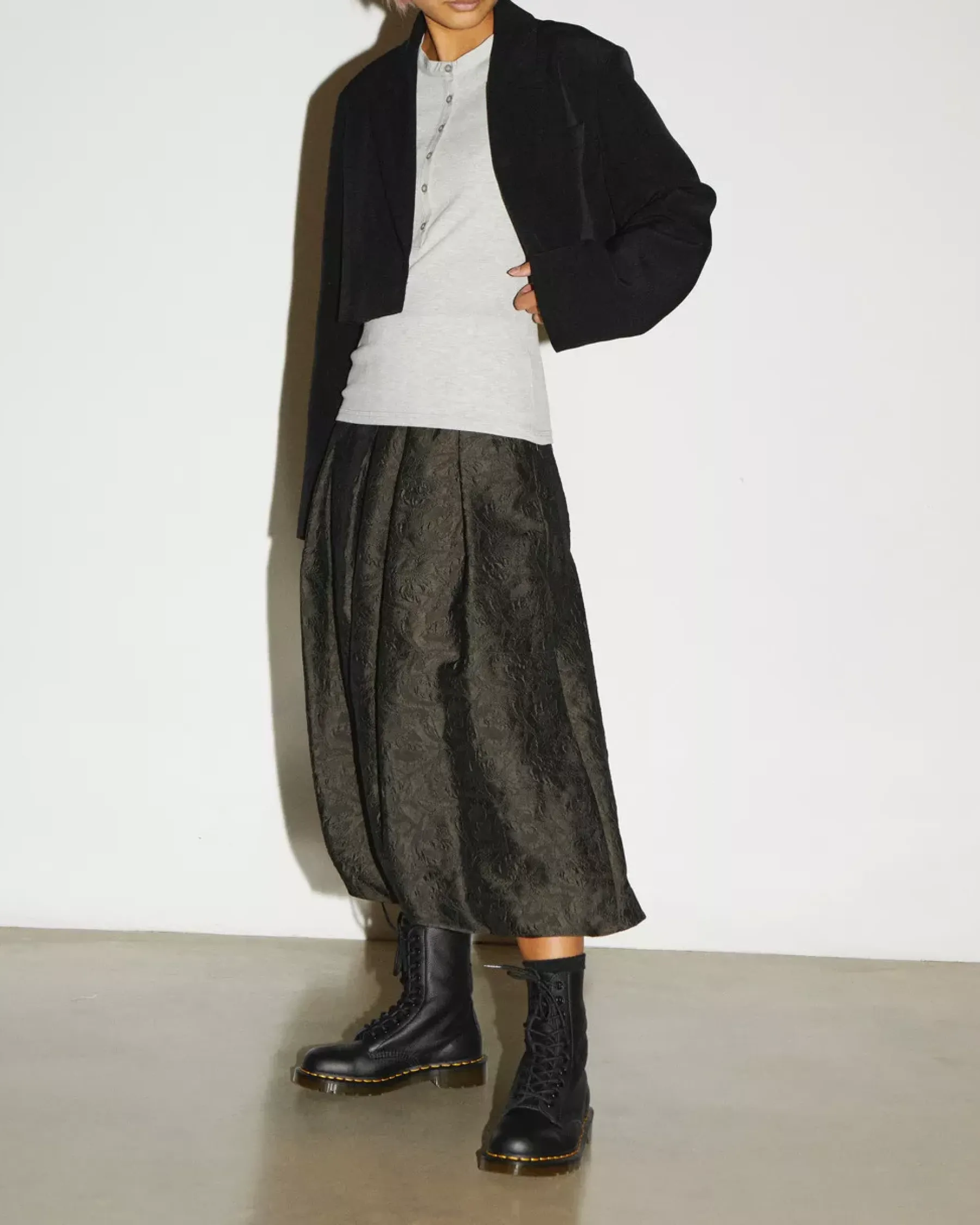 Originals|Boots>Dr. Martens 1490 Virginia Leather Mid Calf Boots Black — Virginia