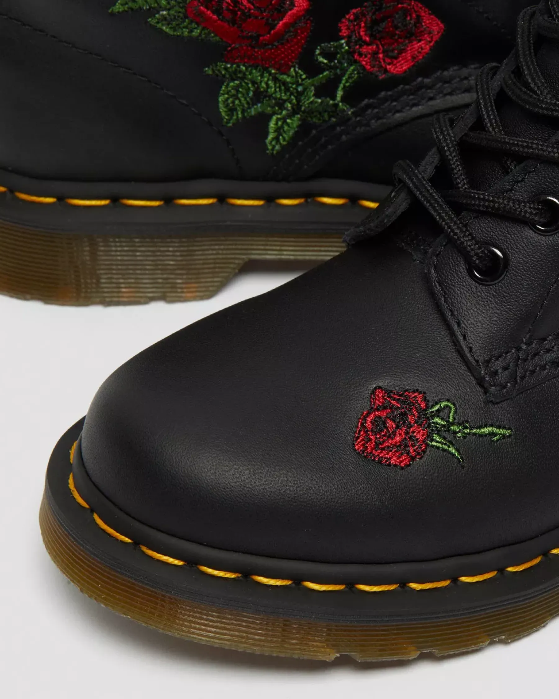 Bestsellers|Originals>Dr. Martens 1460 Vonda Floral Leather Lace Up Boots Black — Softy T