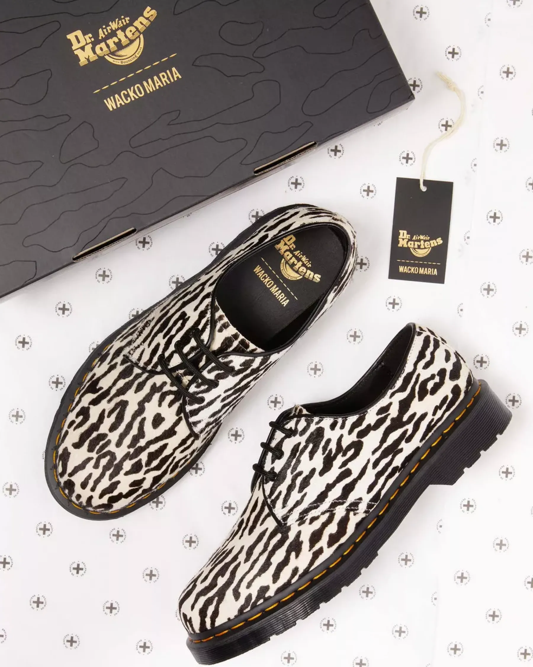 Sale|Originals>Dr. Martens 1461 Wacko Maria Hair-On Oxford Shoes Black+White — Hair On