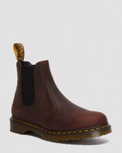 Originals|Chelsea Boots>Dr. Martens 2976 Waxed Full Grain Leather Chelsea Boots Chestnut — Waxed Full Grain