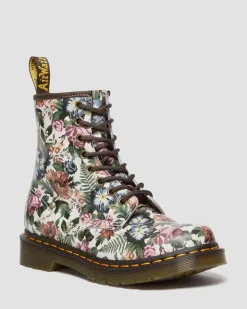 Originals|Ankle Boots>Dr. Martens 1460 Women's English Garden Leather Lace Up Boots Multi — Backhand