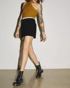 Glitter & Patent Boots>Dr. Martens 1460 Women's Flower Emboss Patent Leather Lace Up Boots Black