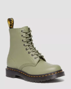 Originals|Ankle Boots>Dr. Martens 1460 Women's Pascal Virginia Leather Boots Muted Olive — Virginia