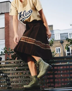 Originals|Ankle Boots>Dr. Martens 1460 Women's Pascal Virginia Leather Boots Muted Olive — Virginia