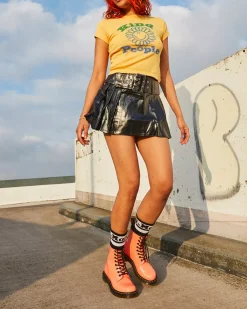 Sale|Originals>Dr. Martens 1460 Women's Patent Leather Lace Up Boots Coral — Patent Leather