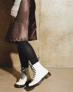 Sale|Originals>Dr. Martens 1460 Women's Smooth Leather Lace Up Boots White — Smooth Leather