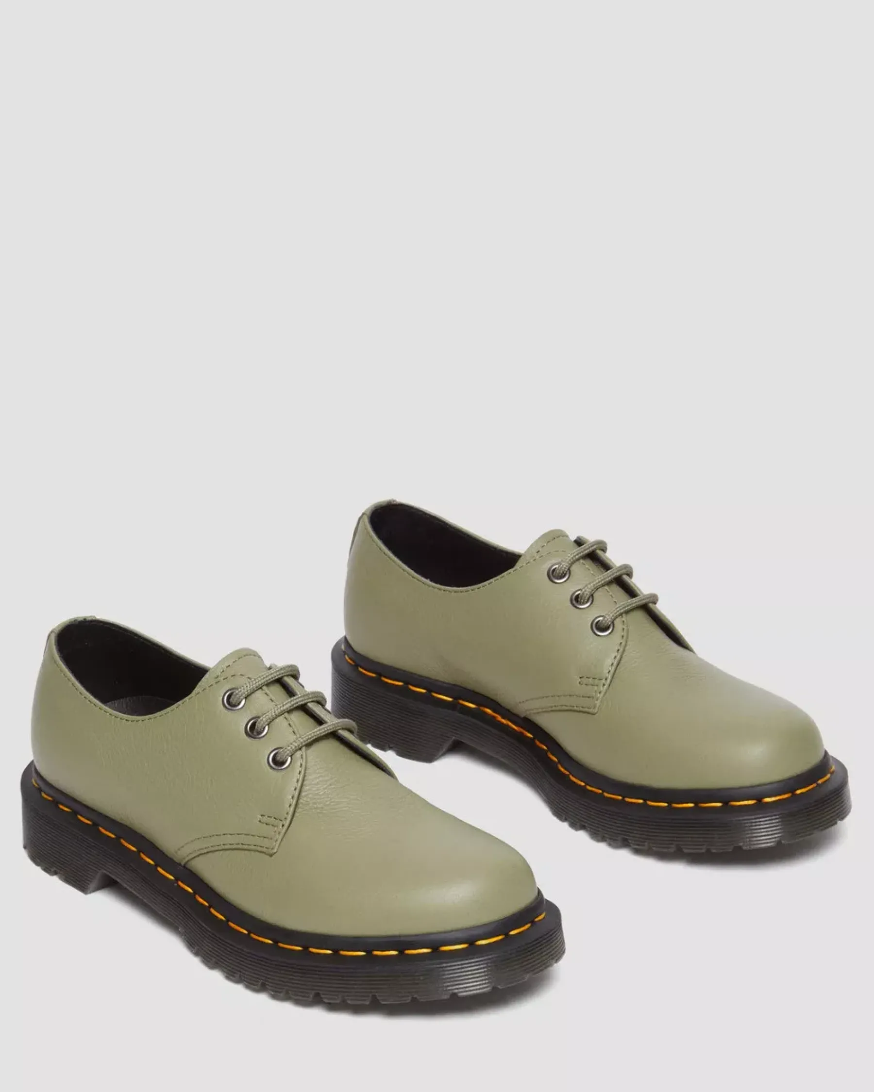 Originals|Shoes>Dr. Martens 1461 Women's Virginia Leather Oxford Shoes Muted Olive — Virginia