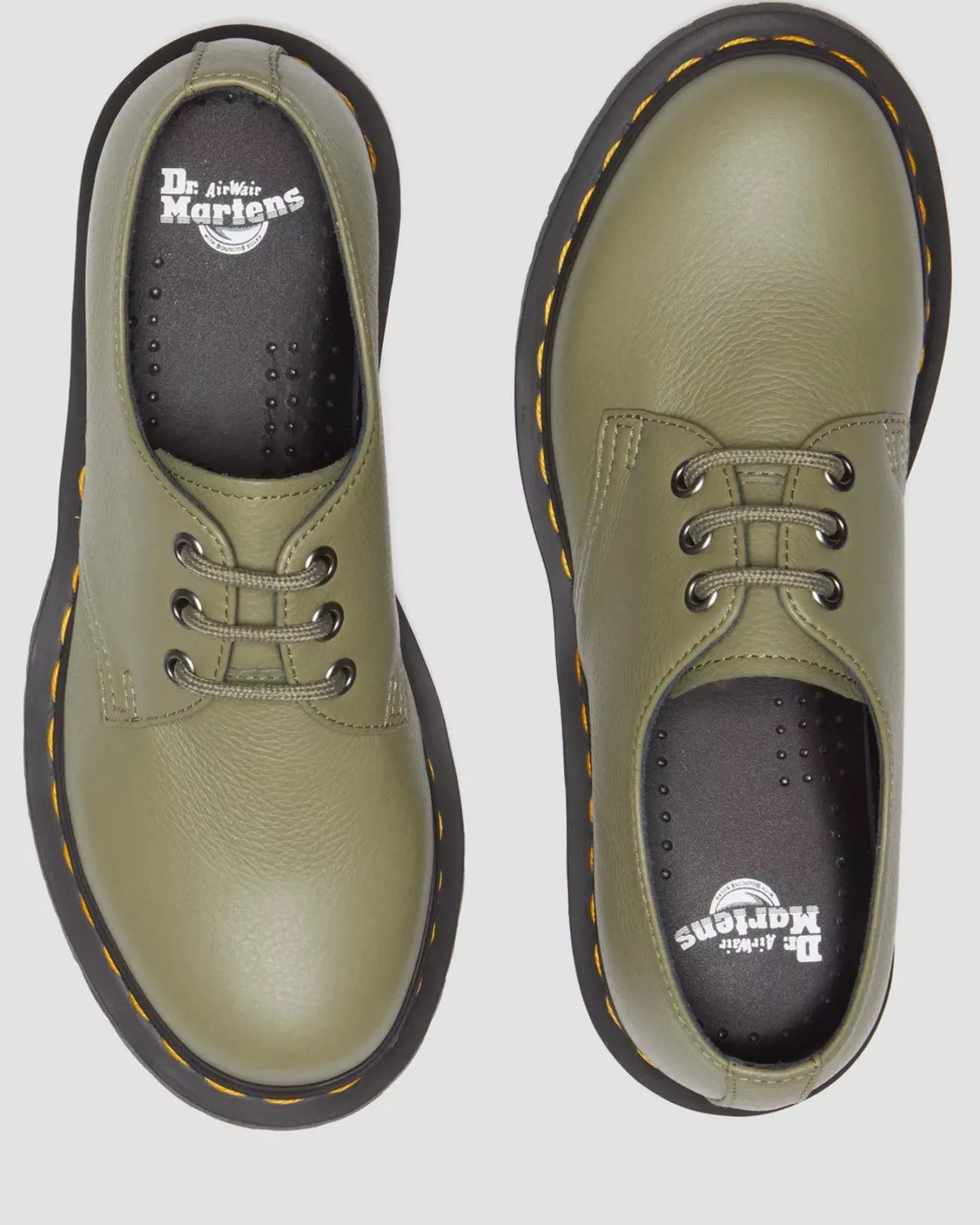 Originals|Shoes>Dr. Martens 1461 Women's Virginia Leather Oxford Shoes Muted Olive — Virginia