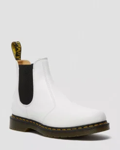 Sale|Originals>Dr. Martens 2976 Yellow Stitch Smooth Leather Chelsea Boots White — Smooth Leather