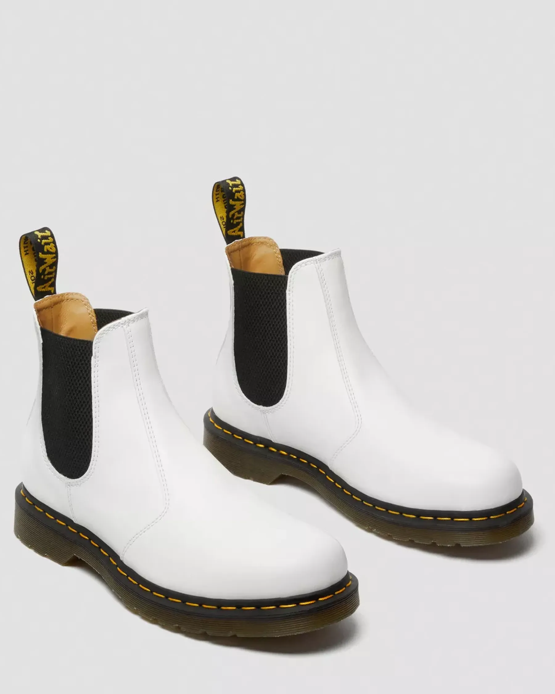 Sale|Originals>Dr. Martens 2976 Yellow Stitch Smooth Leather Chelsea Boots White — Smooth Leather
