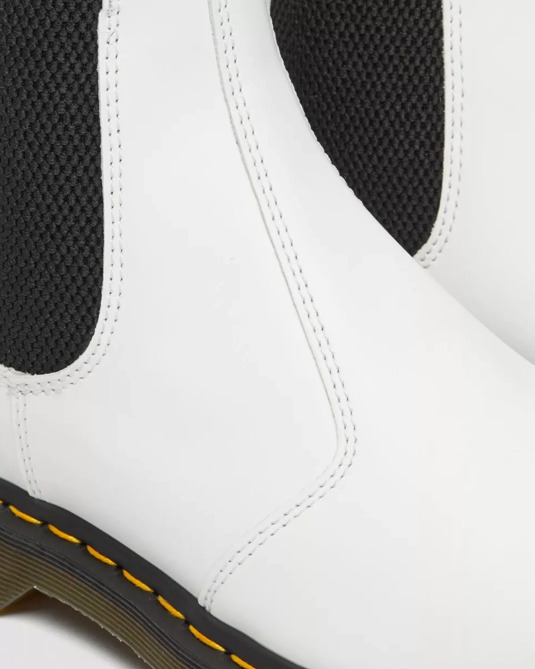 Sale|Originals>Dr. Martens 2976 Yellow Stitch Smooth Leather Chelsea Boots White — Smooth Leather