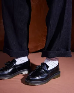Originals|Bestsellers>Dr. Martens Adrian Smooth Leather Tassel Loafers Black — Polished Smooth