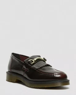 Originals|Shoes>Dr. Martens Adrian Snaffle Smooth Leather Kiltie Loafers Cherry Red — Arcadia